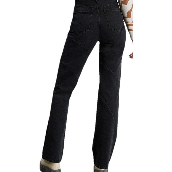 NWT Pacsun Eco Black Wave Panels High Waisted Bootcut Jeans Size 26 - Picture 15 of 15